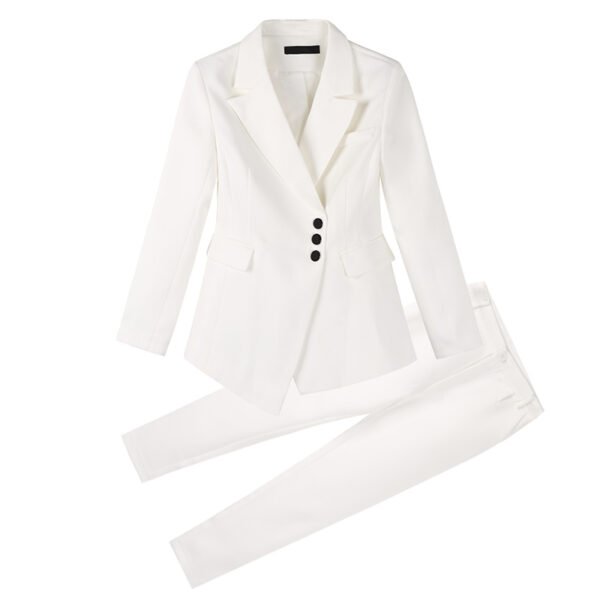 Women white Slim Pant Suits - Image 4