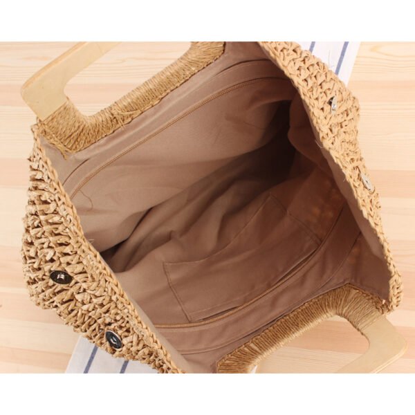 Large-capacity Portable Hollow Retro Straw Woven Bag - Image 5