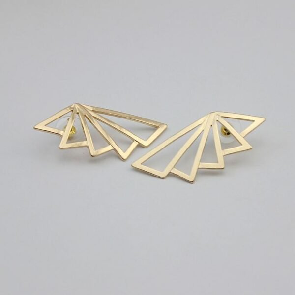 All-match Three-dimensional Triangle Hollow Geometric Long Earrings Earrings - Image 4