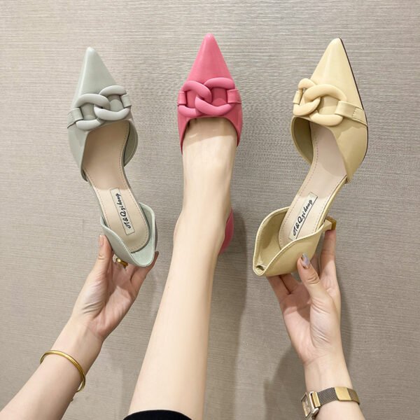 Women's French Pointed Toe Temperament High Heels - Image 3