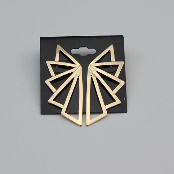 All-match Three-dimensional Triangle Hollow Geometric Long Earrings Earrings - Image 2