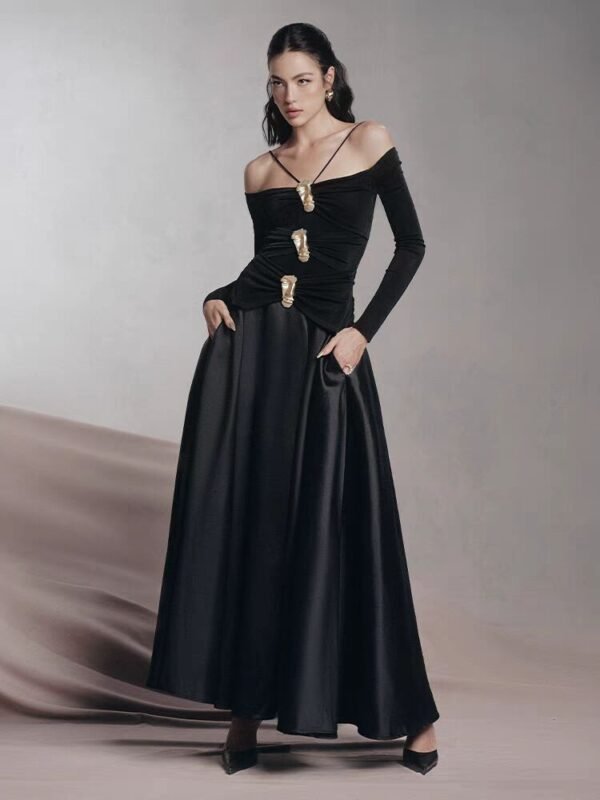 Women's Fashion Personalized Off-neck Waist Dress - Image 6
