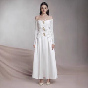 Women's Fashion Personalized Off-neck Waist Dress