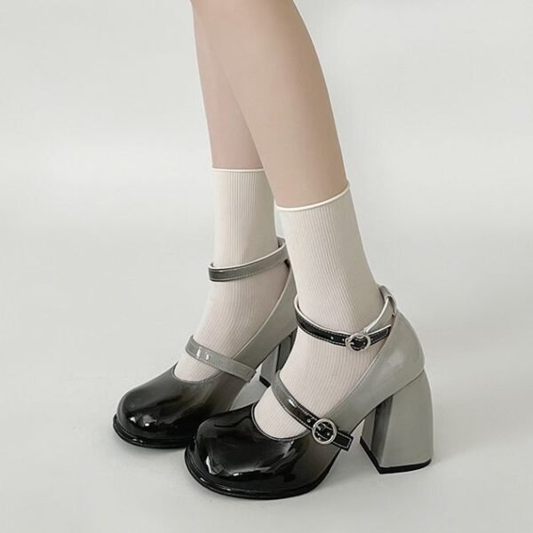 Women’s Retro Chunky Heel Pumps – Easy Matching Small Block High Heels - Image 10