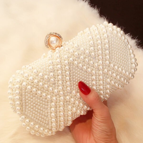 Women’s Rhinestone Pearl Handbag – Retro Fashion Evening Clutch - Image 5