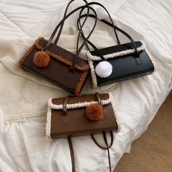 Fashion Solid Color Small Square Bag Pendant With Plush Edges