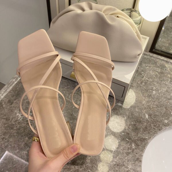 Thick Heel Slippers – Stylish Comfortable Block Heel - Image 2