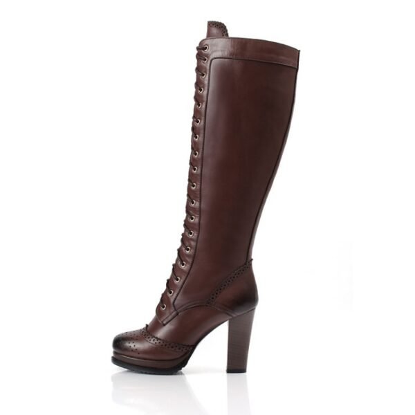 Chunky Heel Strap High Tube Women High Heels - Image 5