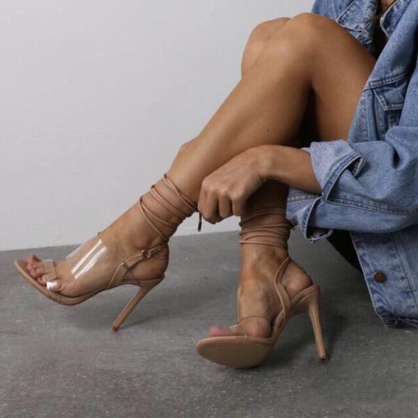 Transparent Open Toe Strap High Heel Sandals - Image 3