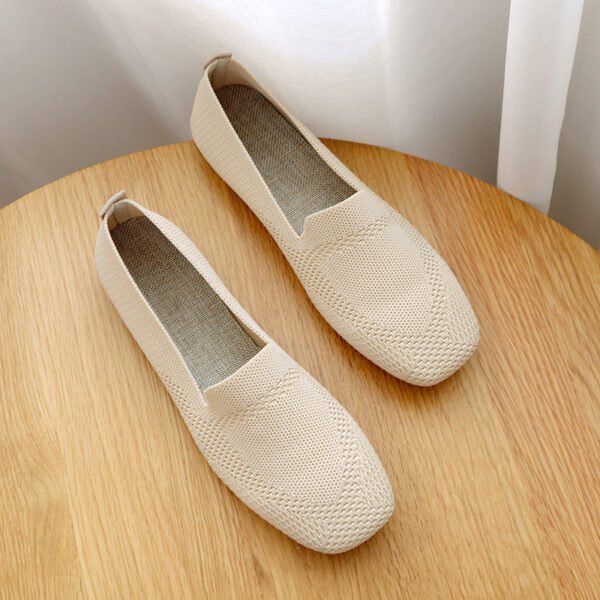 Flat Square Toe Shoes Knitted Soft Sole Ballerina Shoes - Image 8
