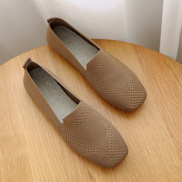 Flat Square Toe Shoes Knitted Soft Sole Ballerina Shoes - Image 7