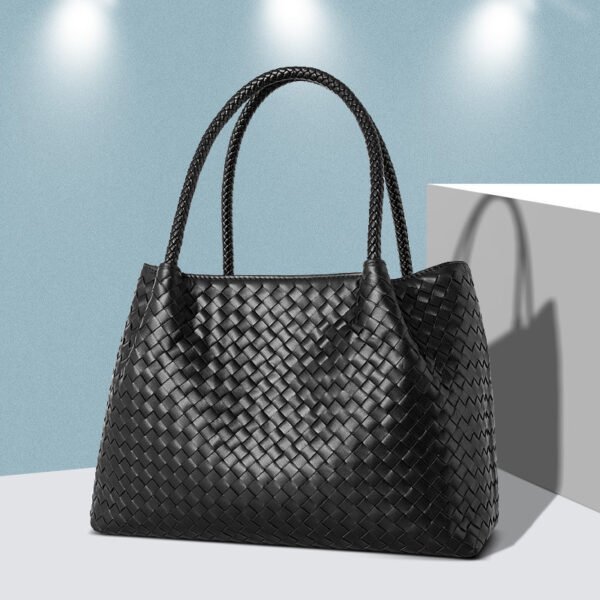 Hand-woven Cowhide Leather Handbag for Women - Image 5