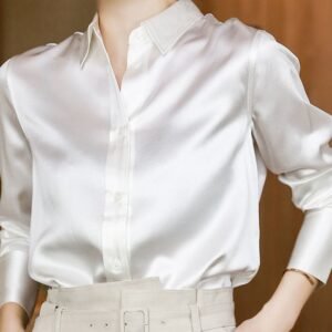 White Satin Silk Shirt