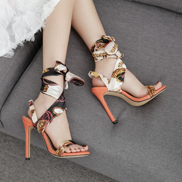 Lace pattern stiletto high heels - Image 2