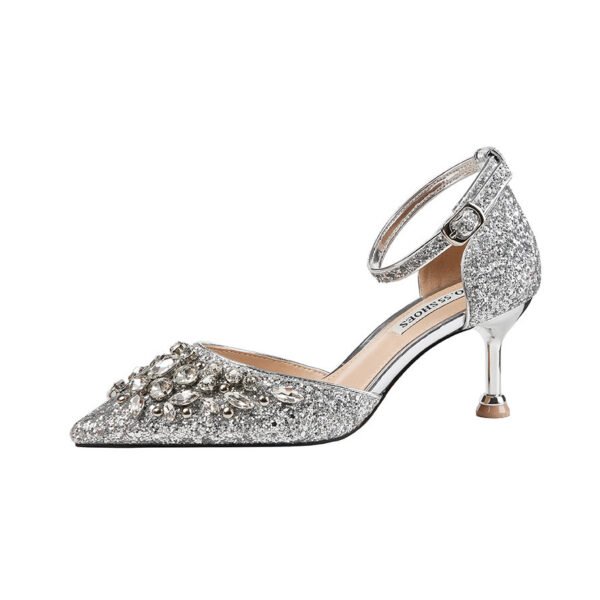 European And American Sexy Pointed Toe Rhinestone High Heels - Image 6