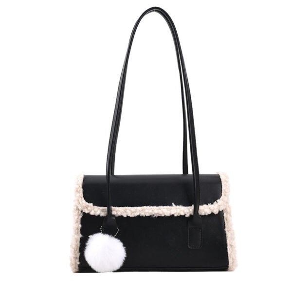 Fashion Solid Color Small Square Bag Pendant With Plush Edges - Image 5