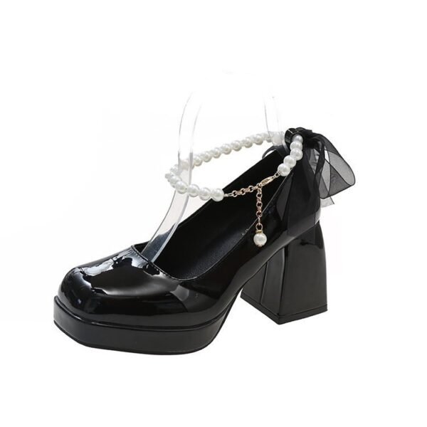 Women’s Chunky Heel Black High Heels – French Elegant Style - Image 3