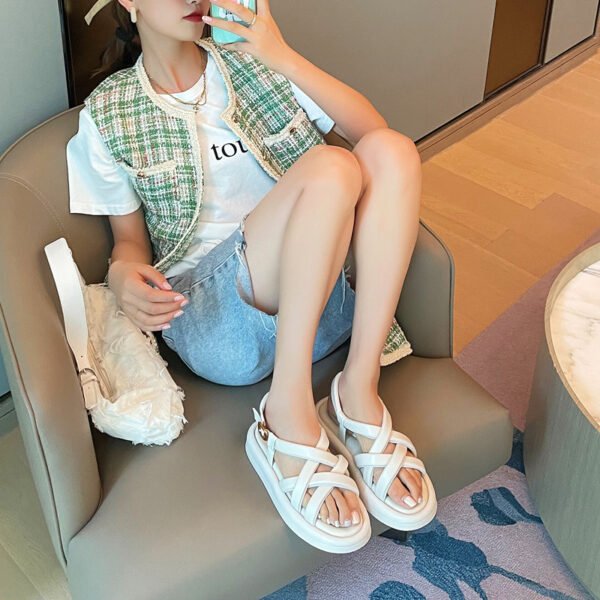 Casual Thick-soled Sandals Women's Summer Open-toe Thin Straps - Image 3