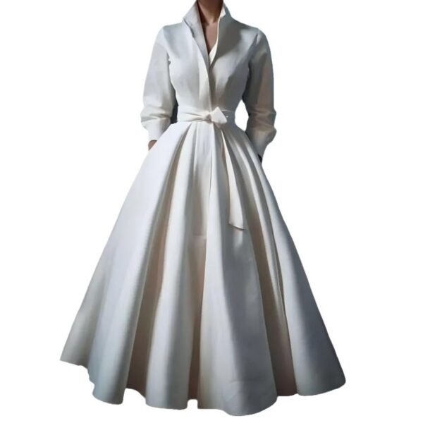 Women’s Simple Stand Collar Dress – Elegant Temperament Office - Image 2