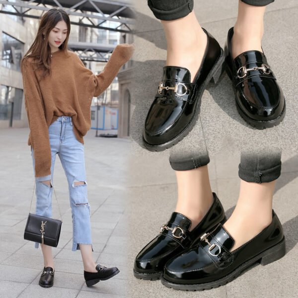 British Style Leather Platform Casual Shoes for Women – Comfortable Vintage Lace-up - Image 5