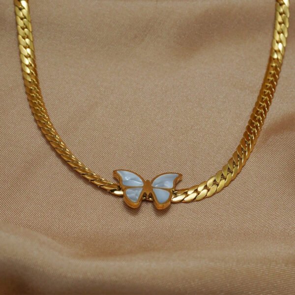 Lxalry 18K Gold Plated Butterfly Jewelry Set – 4PCS Necklace, Earrings, Bracelet & Ring - Image 2