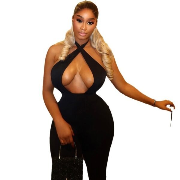 Women’s Micro-elastic Tight Long Jumpsuit – Fashionable Slim Fit - Image 5