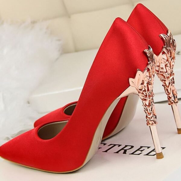 Elegant Autumn Satin High Heels for Women – Classic Pointed Toe Party Shoes - Image 6