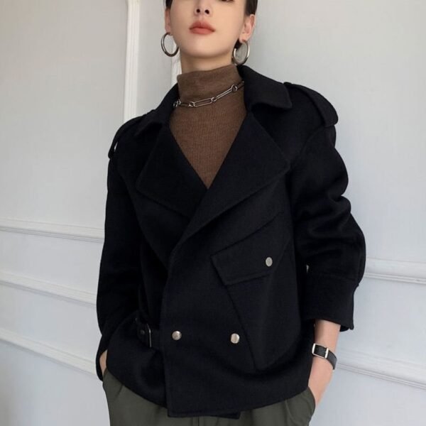 Korean Style Double-Faced Cashmere Coat – Elegant Woolen Women’s Winter Coat - Image 5