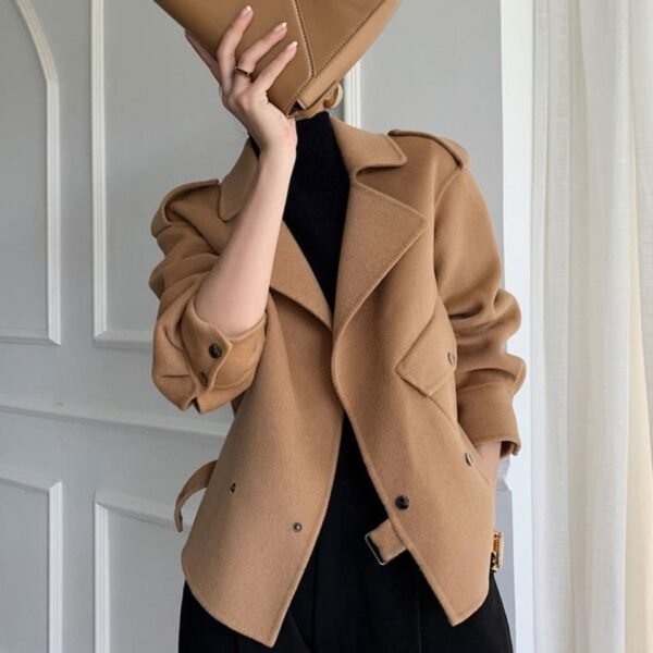 Korean Style Double-Faced Cashmere Coat – Elegant Woolen Women’s Winter Coat - Image 3