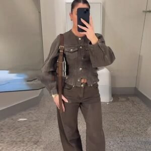 Single-Breasted Denim Suit