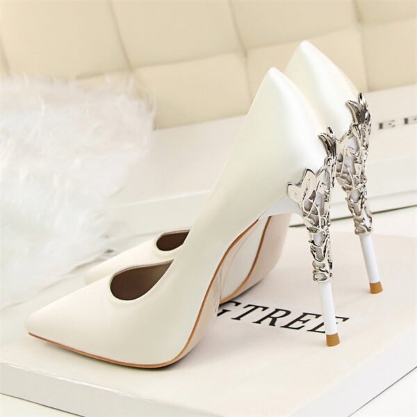 Pointy Silver High Heels