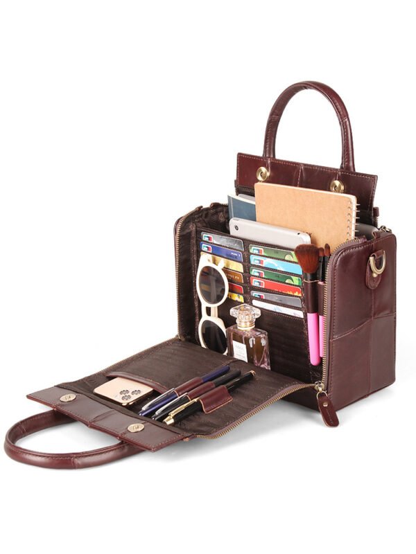 Women’s Large Capacity Genuine Leather Multifunctional Portable Shoulder Bag - Image 4