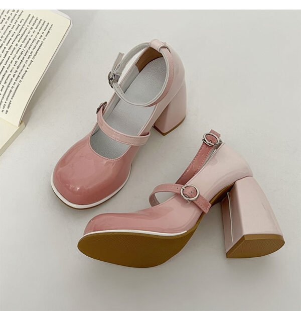 Women’s Retro Chunky Heel Pumps – Easy Matching Small Block High Heels - Image 7