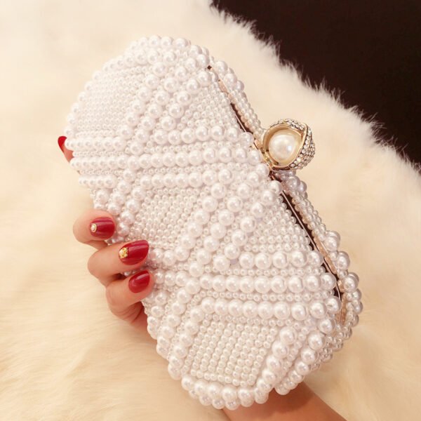 Women’s Rhinestone Pearl Handbag – Retro Fashion Evening Clutch - Image 4