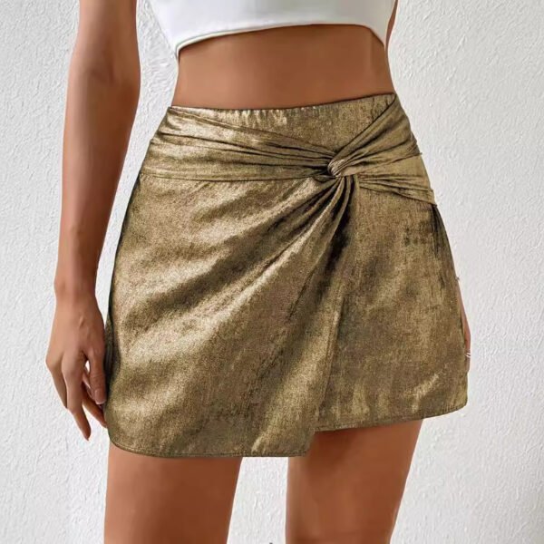 High Waist Twisted Mini Skirt for Women – Trendy Bodycon Hip Skirt - Image 5