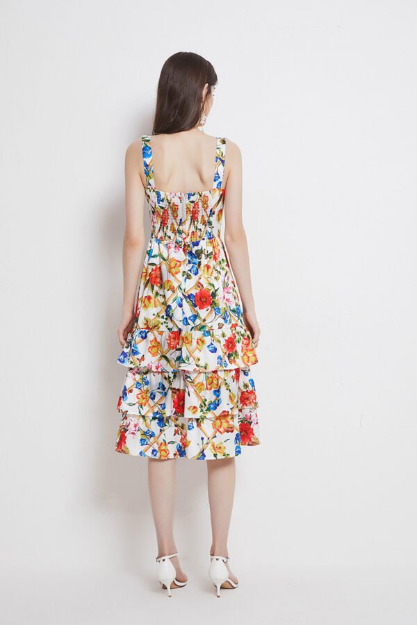 Temperament Print Ladies Mid Length Suspender Cake Skirt - Image 7