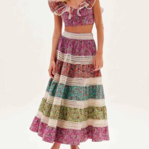 Patchwork Skirt Suit