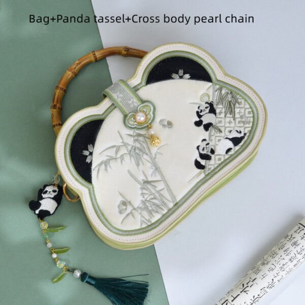 Panda Embroidered Han Chinese Clothing Crossbody Bag - Image 8