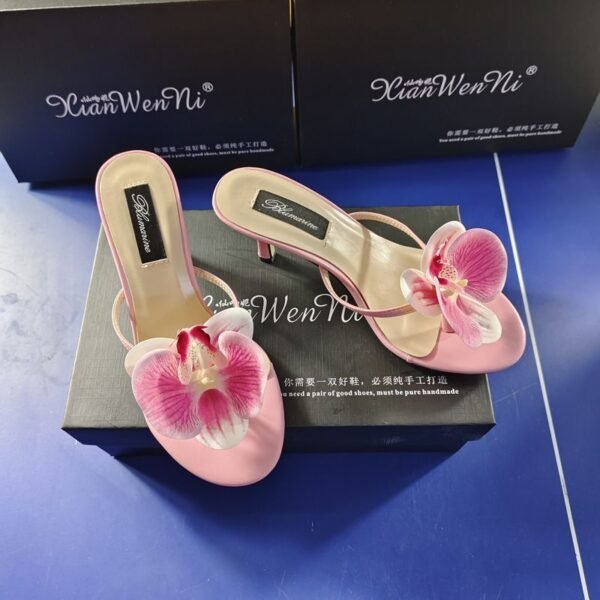 Women’s Summer Flower High Heel Slippers – Fashion Elegant Sandals - Image 5