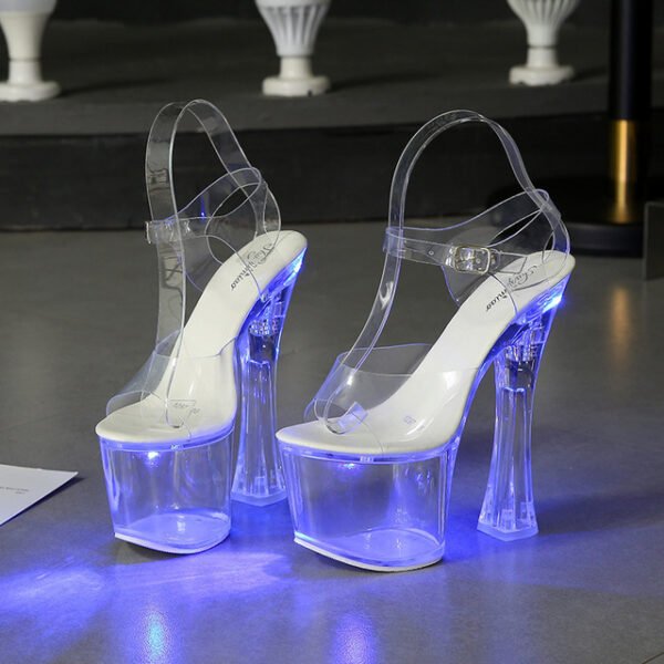 Sandals for Women – Feminine Transparent Crystal Platform High Heels - Image 5