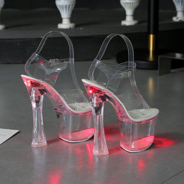 Sandals for Women – Feminine Transparent Crystal Platform High Heels - Image 3