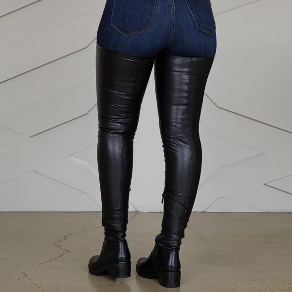 Ladies Long Elastic PU Women Boots - Image 3