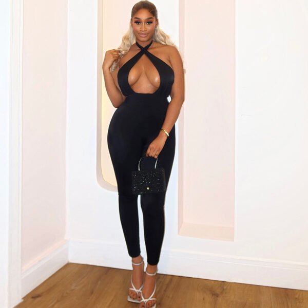 Women’s Micro-elastic Tight Long Jumpsuit – Fashionable Slim Fit - Image 2