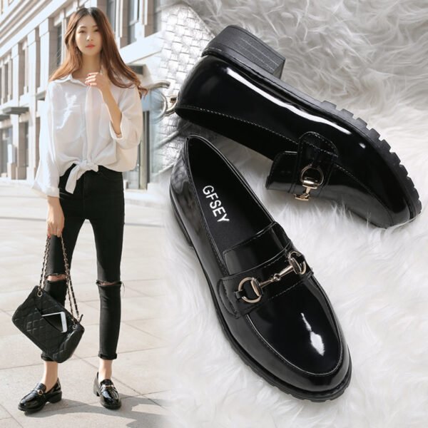 British Style Leather Platform Casual Shoes for Women – Comfortable Vintage Lace-up - Image 4