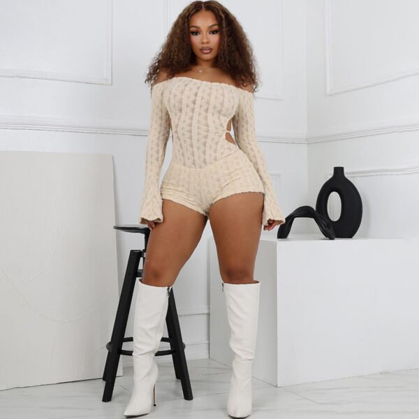 Strapless Long Sleeve High Waist Jumpsuit