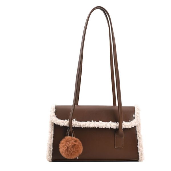 Fashion Solid Color Small Square Bag Pendant With Plush Edges - Image 3