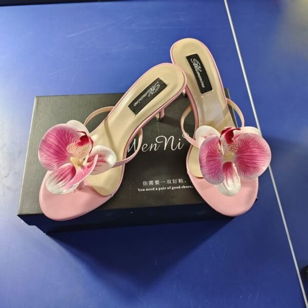 Women’s Summer Flower High Heel Slippers – Fashion Elegant Sandals - Image 4