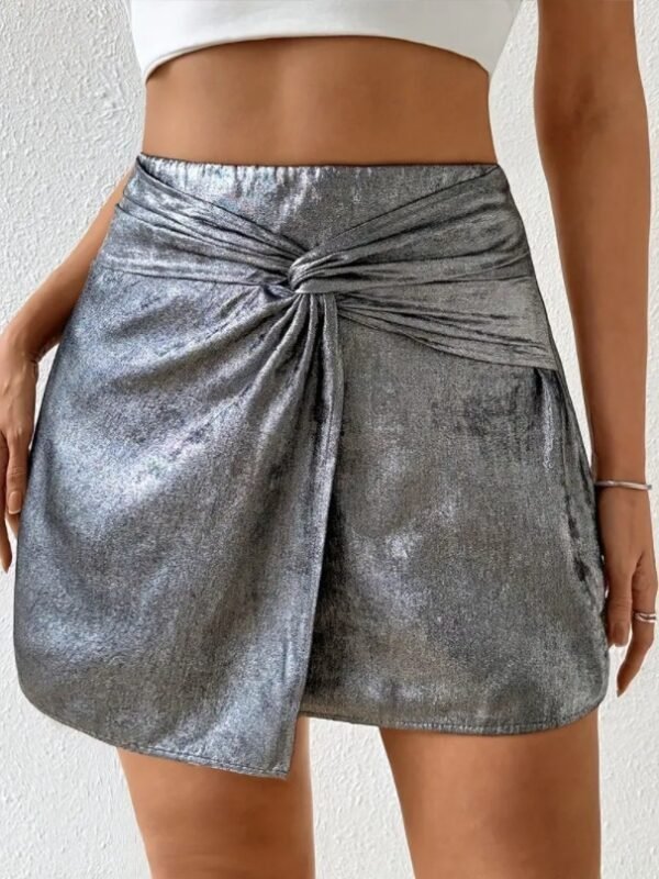 High Waist Twisted Mini Skirt for Women – Trendy Bodycon Hip Skirt - Image 2