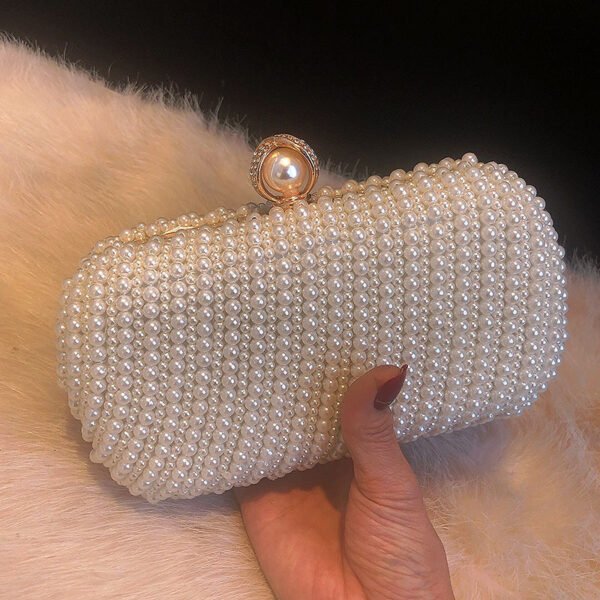Women’s Rhinestone Pearl Handbag – Retro Fashion Evening Clutch - Image 6
