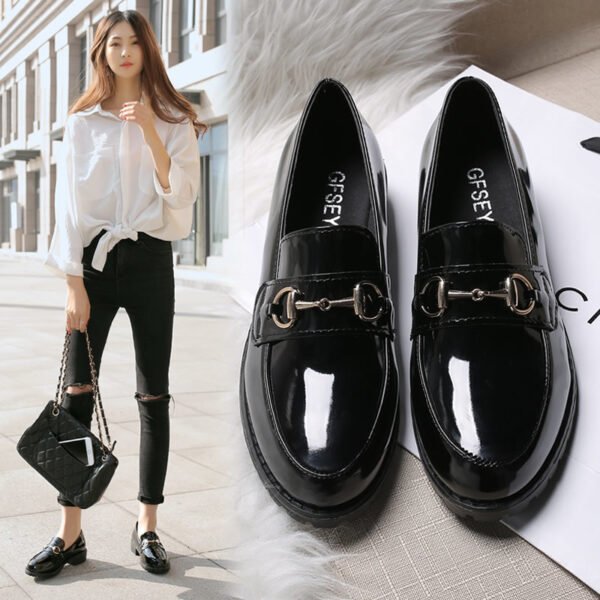 British Style Leather Platform Casual Shoes for Women – Comfortable Vintage Lace-up - Image 2